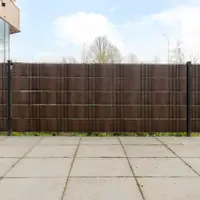 Gossi paravan pentru balcon 10 buc. maro si negru 255x19 cm poliratan