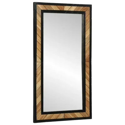 vidaXL Ogledna de perete Dreptunghiular Negru și Maro 50 x 2 x 90 cm