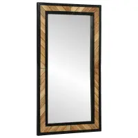 vidaXL Ogledna de perete Dreptunghiular Negru și Maro 50 x 2 x 90 cm