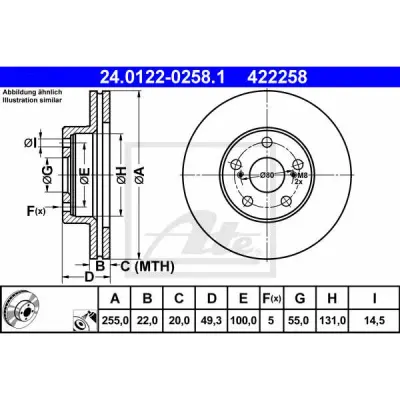 Disc frana ATE 24.0122-0258.1