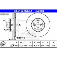 Disc frana ATE 24.0122-0258.1
