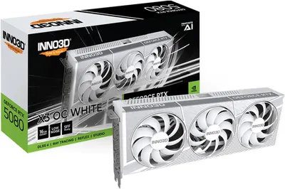 Placă video Inno3D - GeForce RTX 5080 X3 OC, 16GB, GDDR7, alb
