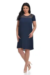Rochie platca dantela DV22R34 bleumarin, Dress to Impress | marimea 38