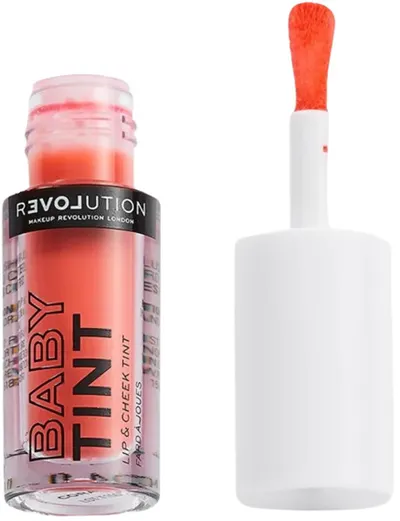 Relove by Revolution Fard de obraz lichid și luciu de buze Baby Tint, Coral, 1.4 ml