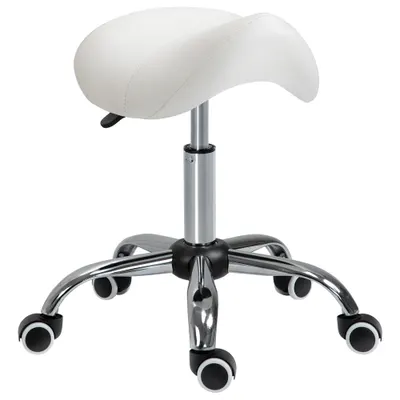 Scaun pentru salon, tip sa 52×53×49-61cm, crem HOMCOM | Aosom Romania