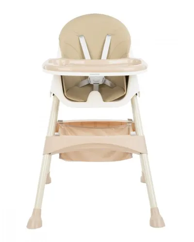 Scaun de masa KikkaBoo 2 in 1 cu picioare pliabile Brie Beige