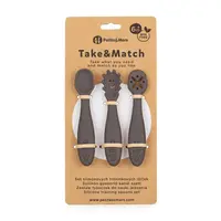 Set 3 lingurite PetiteMars Bitter Cocoa Maro TakeMatch din silicon, pentru supa, paste, alimente usoare, fara BPA, 6 luni+