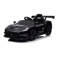 Masinuta electrica pentru copii Maserati MC20 GT2 Black 300W cu echipare Premium si licenta, pornire la buton, scaun din piele, slow start, lumini, suspensii, roti din spuma Eva si scaun piele