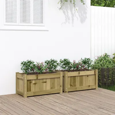 Gossi jardiniere de gradina , 2 buc., lemn de pin impregnat