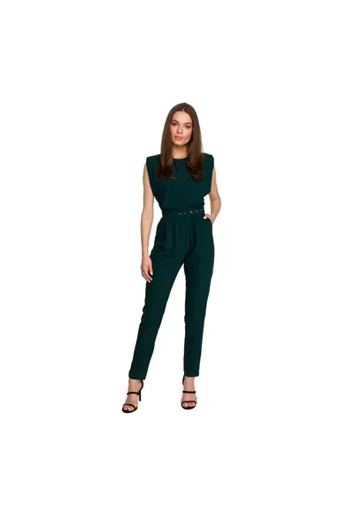 Salopeta fara maneci Cu umeri captusiti - Elastan - Verde34` - Verde