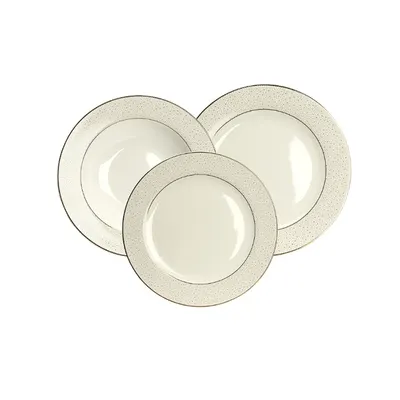 Set farfurii 18 bucati GOLD POLKA