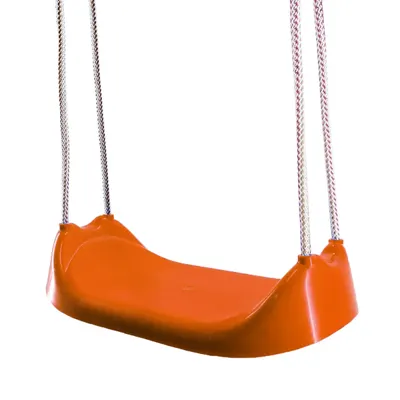Leagan universal pentru copii, din plastic rezistent, inaltime reglabila, sfoara 10mm, sezut leagan 44 x 22 x 11 cm, Orange