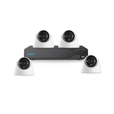 Sistem supraveghere interior IP basic Reolink KIT-RLK-4INTIP-8MP-30M-P-M-V2, 4 camere, 8MP, 2.8-8mm, LED/IR 30 m, microfon, difuzor, slot card, zoom optic 3x, PoE, HDD 2 TB
