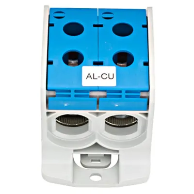 Clemă dublă Al-Cu,1 p. albastru, 185mmp / 150mmp cu pin