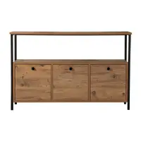 Masă consolă în culoare naturală cu aspect de lemn de pin 29,5x120 cm Solace – Kalune Design