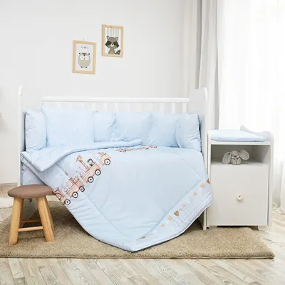 Set de dormit pentru bebeluși Lorelli - Trend, trenuleț, albastru