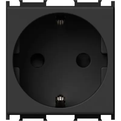 Modul Priza SCHUKO 1P 16A ST IP20 2M negru, TEM Modul TEM-VM10SB-B