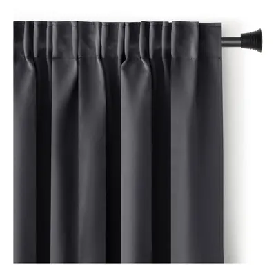 Draperie gri închis dimout (semi-opacă) 140x245 cm Kierra – Restilo