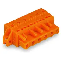 1-conductor female plug; clamping collar; 2.5 mm²; Pin spacing 7.62 mm; 2-pole; 2,50 mm²; orange