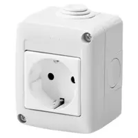 Protected Enclosure Complete With System Devices - With Socket-Outlet 2p+e 16 a - German Standard - Ip40 - Grey Ral 7035