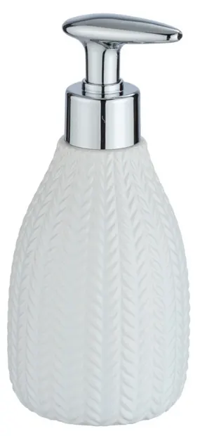 Dozator de săpun lichid Wenko - Barinas, 7,8 x 18,3 x 8,8 cm, ceramică, alb