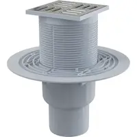 Sifon pardoseala cu gratar otel inoxidabil, 105x105 mm iesire verticala si guler izolatie APV2311