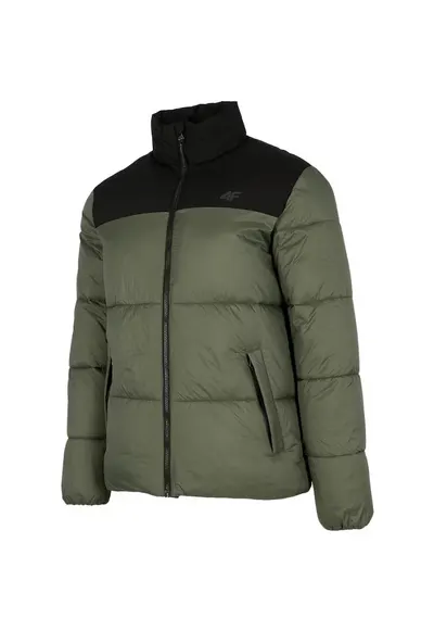 Geaca matlasata pentru barbati - H4Z22 KUMP005 43S - Poliester - Kaki/Negru - Negru/Kaki