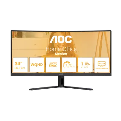 Monitor Gaming AOC CU34B3E, 34", 3440 x 1440 pixeli, Black, 3 ani Garantie