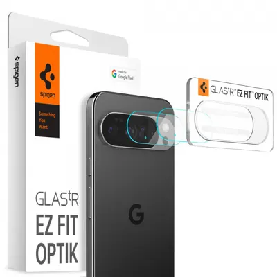 Folie de protectie Camera Spate Spigen GlastR Optik pentru Google Pixel 10 Pro, Sticla Securizata, Set 2 bucati, Transparenta AGL09662