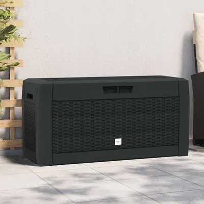 vidaXL Ladă depozitare de grădină antracit 119x48x60 cm polipropilenă