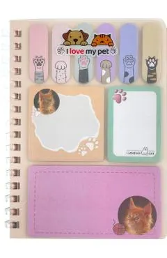 Set memo Mini Meow. Pisicuta portocalie