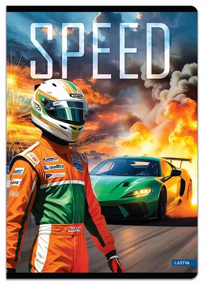 Caiet Lastva Speed - A4, 52 de coli, rânduri late, sortiment