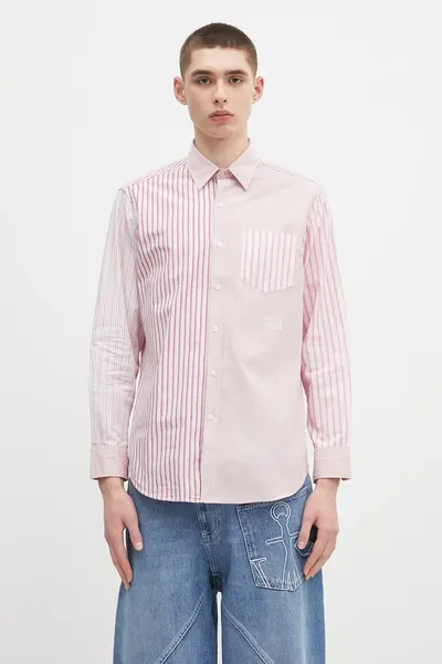 Aries cămașă din bumbac Patchwork LS Shirt