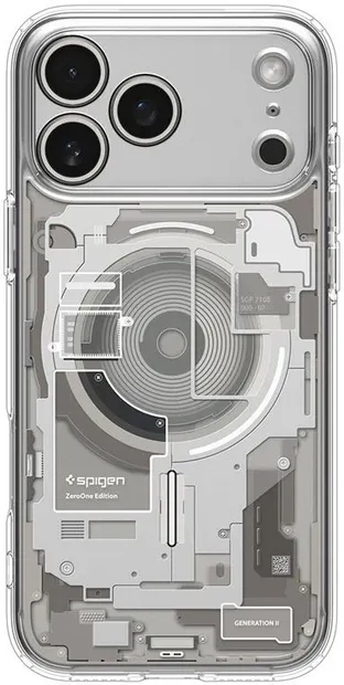 Husă Spigen - Ultra Hybrid MagSafe, iPhone 17 Pro, Zero One Natural Titanium