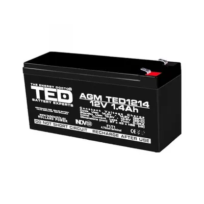Acumulator 12V 1.4Ah F1, AGM VRLA, TED Electric TED002716