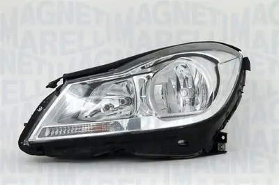 Far dreapta (H7, reglaj electric, cu motoras, fundal cromat) MERCEDES Clasa C 2011-2013