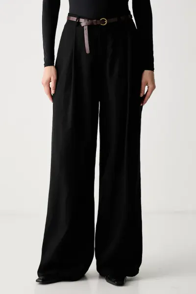 Haveone pantaloni straight pentru femei cu vâscoză