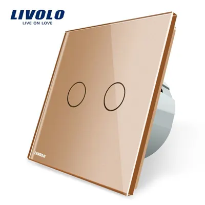 Intrerupator dublu reset, buton revenire Auriu