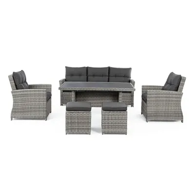 Set mobilier de grădină gri din ratan artificial pentru 6 persoane Ariel – Bizzotto