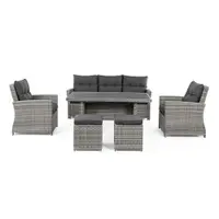 Set mobilier de grădină gri din ratan artificial pentru 6 persoane Ariel – Bizzotto