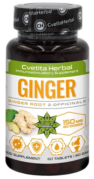 Ginger, 150 mg, 60 tablete, Cvetita Herbal
