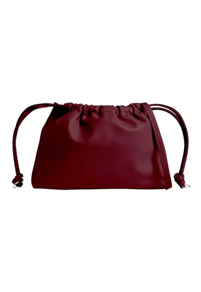 Geanta bucket de piele ecologica - Visiniu