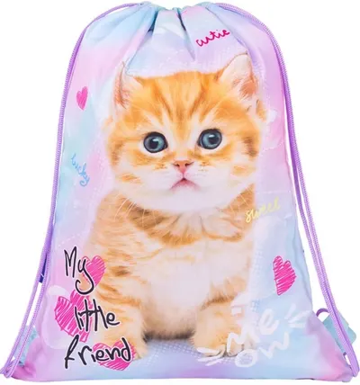 Geantă de sport St. Majewski My Little Friend - Pastel Kitty, cu siret