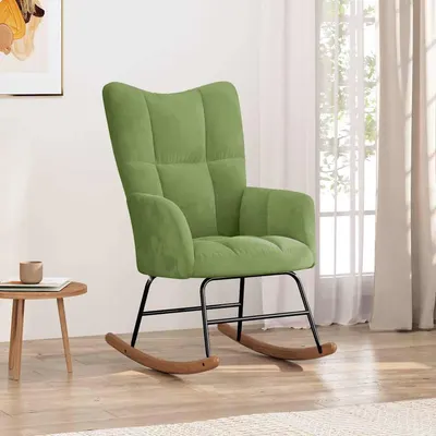 vidaXL Scaun balansoar, verde deschis, catifea