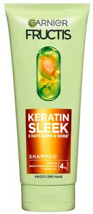 Garnier Fructis Keratin Sleek Șampon pentru păr uscat și rebel, 200 ml