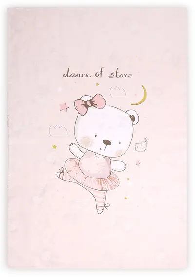 Husă de pilota cu fermoar Lorelli -Teddy Bear Balerina, 140 х 95 cm, roz