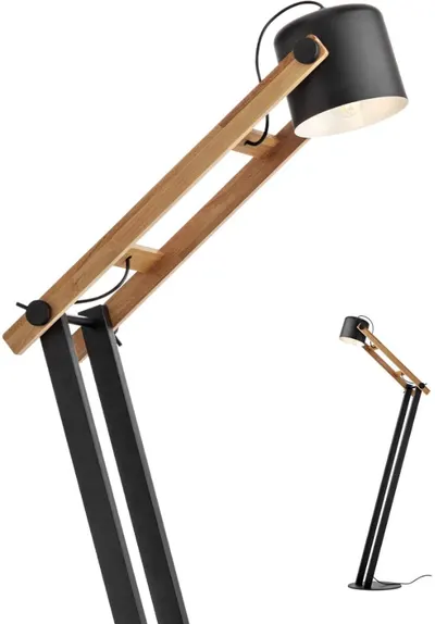 Lampă Smarter - Pooh 01-2405, IP20, E27, 1 x 42 W, negru mat și fag
