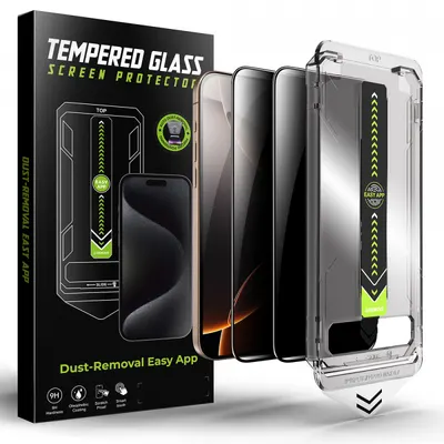 Folie de protectie Ecran Privacy Techsuit TitanGlass pentru Apple iPhone 12 Pro Max, Sticla Securizata, Full Glue, Set 2 bucati
