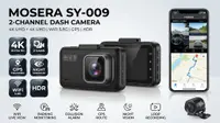 Camera auto DVR MOSERA SY-009 2-Channel, 4K Front, 4K Spate, ecran 3 , GPS, HDR, WiFi, Night Vision, G-Sensor, Loop Recording