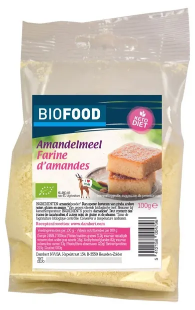 Făină bio de migdale, 100 g, Damhert